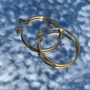 Gold hoops with diamond detail!